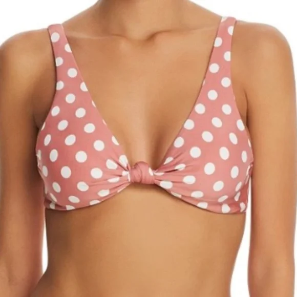 Pilyq Swim Pilyq Swim Retro Polka Dot Bikini Top New With Tags